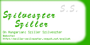 szilveszter sziller business card